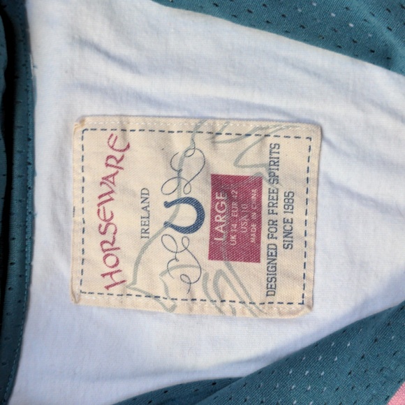 Horseware large full zip teal and pink equestrian shirt long sleeve - Picture 3 of 8